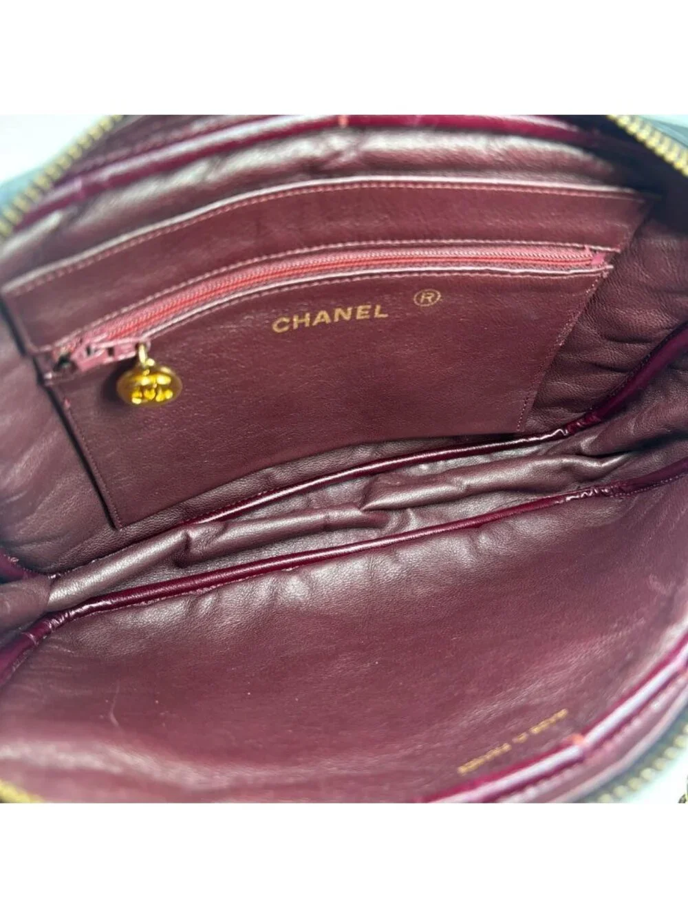 Chanel Super Quilted Lambskin Chain Shoulder Bag Black